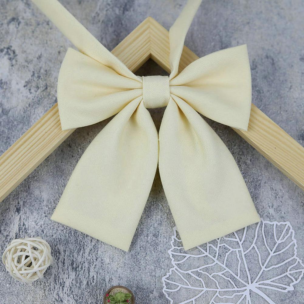 Solid Satin Square Corner Bow Tie Classic College Style Elegant Accessories For Girls Students Daily School JK Uniform Wear