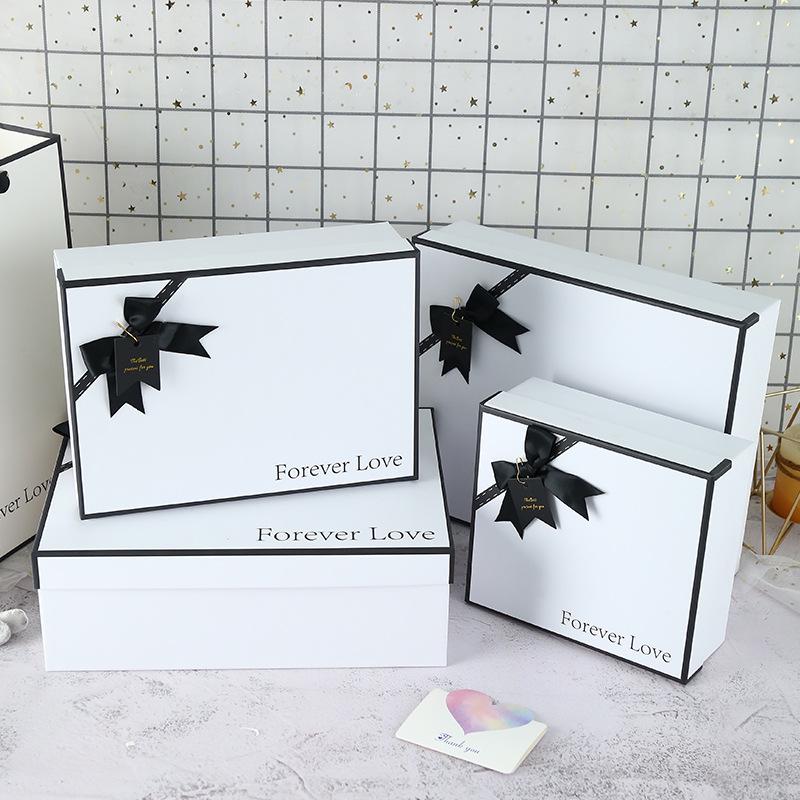 

Pure White Bow Gift Box for Lipstick & Perfume Packaging Gift Bag Medium 21*19*8.5