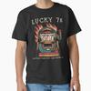 Lucky 7s Tattoo Studio Las Vegas Nevada Old School Slot Machine Classic T Shirt Vintage Top For Everyday Wear Stretched