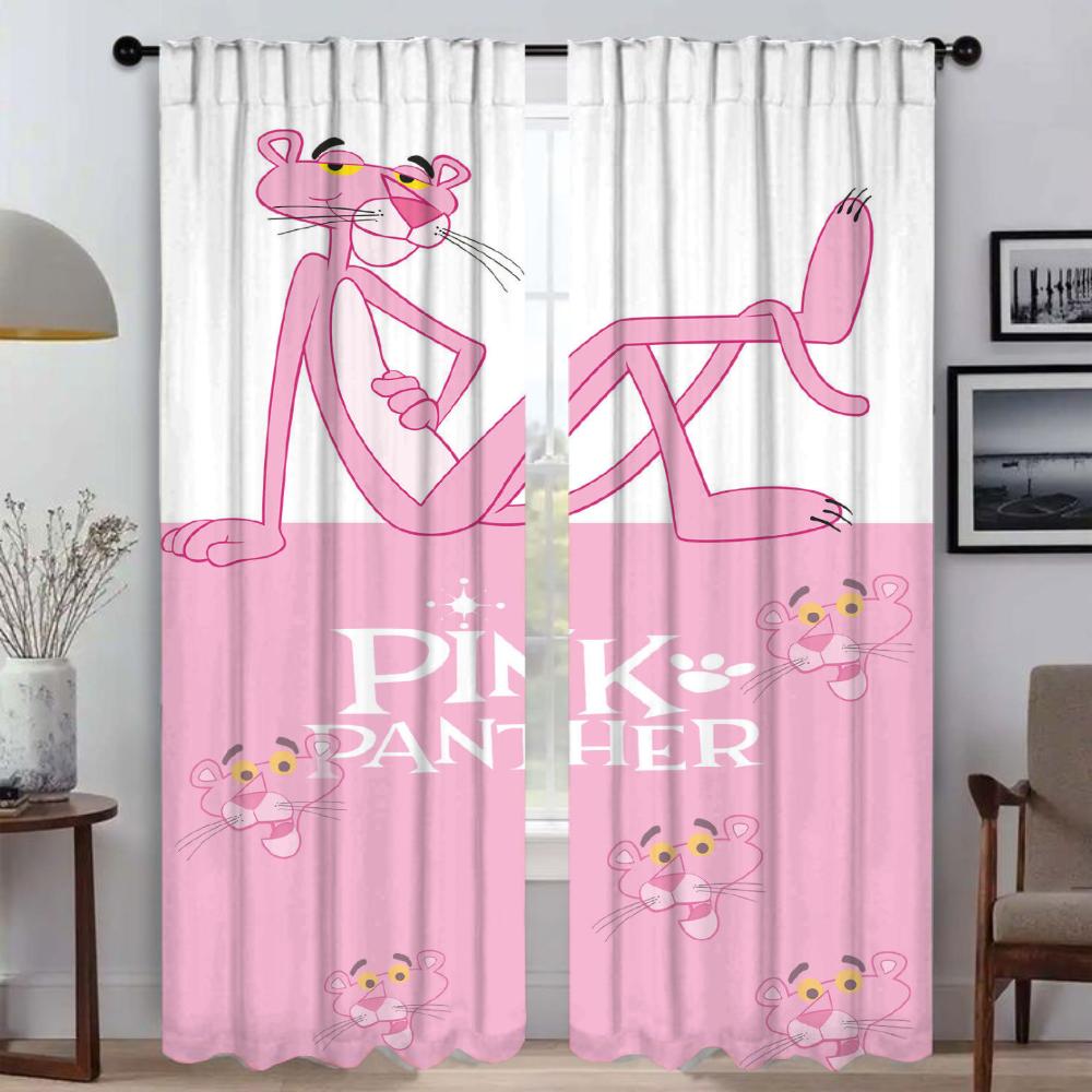 Eleganti istabas aizkari kamerai Rozā pantera aptumšojošie aizkari Helovīna dekori starpsienu žalūzijas Aizkari 2 gab.