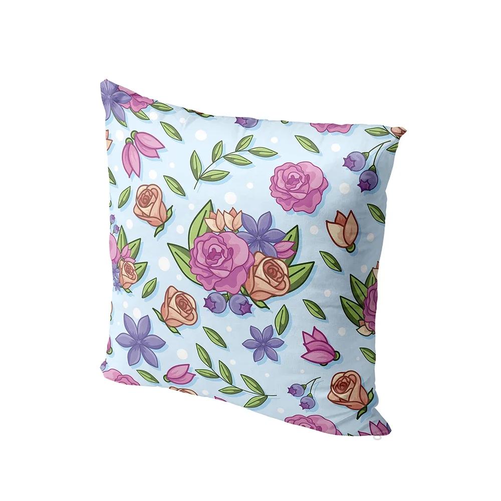 Kawaii Animal Pillowcase Cute Pig Elephant Strawberry Scale Print  Home Decor Cushion Cover