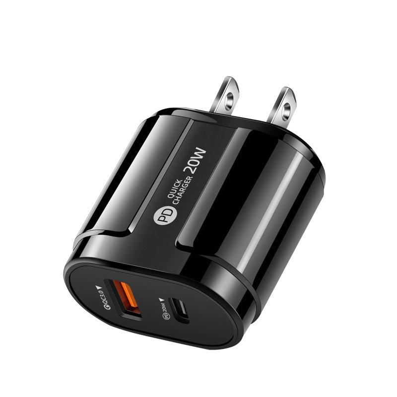 Cross-border Dual-Port PD20W Fast Charger for Huawei Super Fast Charge & Apple Devices.