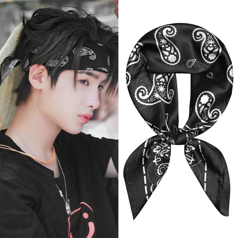 Luxury White Silk Hair Square Scarf Women Satin Neck Tie Hand Wrist Foulard Summer Print Shawl Wraps Head Kerchief Hijab Bandana