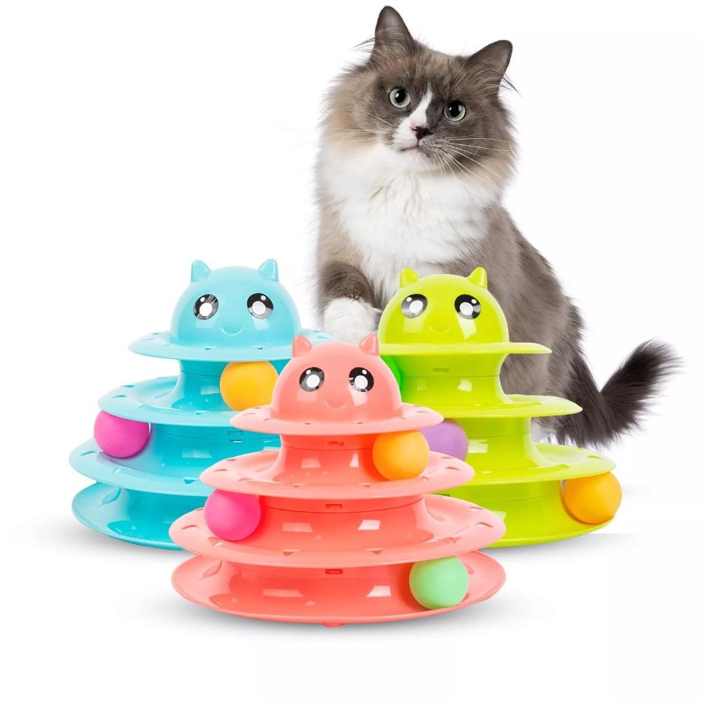 

Removable 3 Tier Cat Ball Toy Plastic Interactive Tower Cat Toy New Cat Turntable