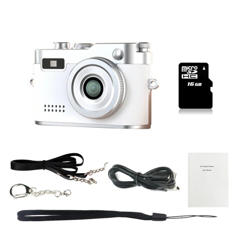 

Мини Детская Цифровая Камера 1080P Студенческая Камера Кампус Портативная Маленькая Фотокамера Ретро CCD Ожерелье Камера-Миниатюра НОВЫЕ Праздничные Подарки на День Рождения для Детей Camera Add 16G белый