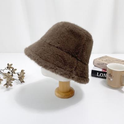 Cappello a secchiello semplice in pelliccia da donna e da uomo per l'uso quotidiano