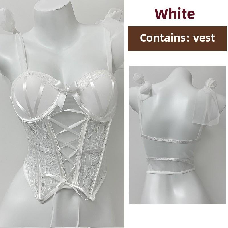 Fishbone Bra Pure Want To Wear Lace with Chest Pad Suspender Top with Short Bottom Vest Inside