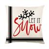 Christmas Elk Print Pillow Cover Christmas Tree Holiday Festive Cushion Cover Home Sofa Cushion