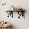 Indoor Outdoor Wall Embellishment 2Pcs Spider Web Corner Metal Art Signs Decor Gothic Artistic Decor Minimalist Aesthetic Sculpture for Living Room
