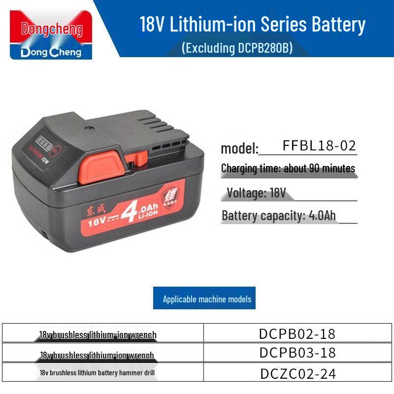 Быстрое зарядное устройство и аккумуляторы Dongcheng 18V/20V Li-Ion, штепсель CN (адаптер в комплекте)