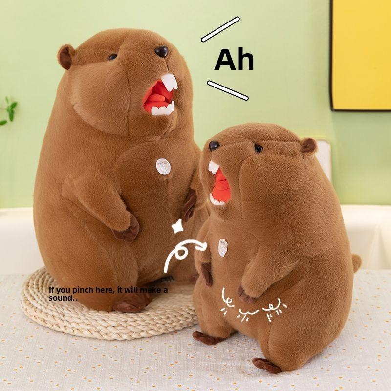 Peluche Marmotta con Suono per Regalo ai Bambini e Souvenir di Viaggio