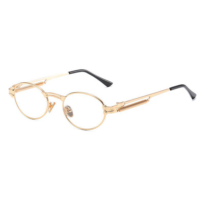 

SHAUNA Retro Metal Punk Жіночі сонцезахисні окуляри Spring Leg Овальний рок Shades Чоловічі UV400