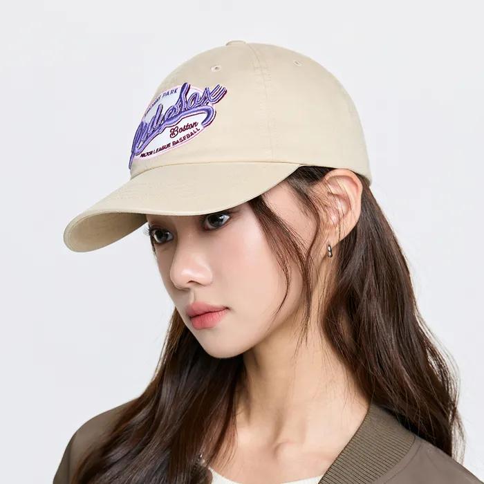 [MLB] Street Oval Cursive Unstructured Ball Cap BOS (Sand)