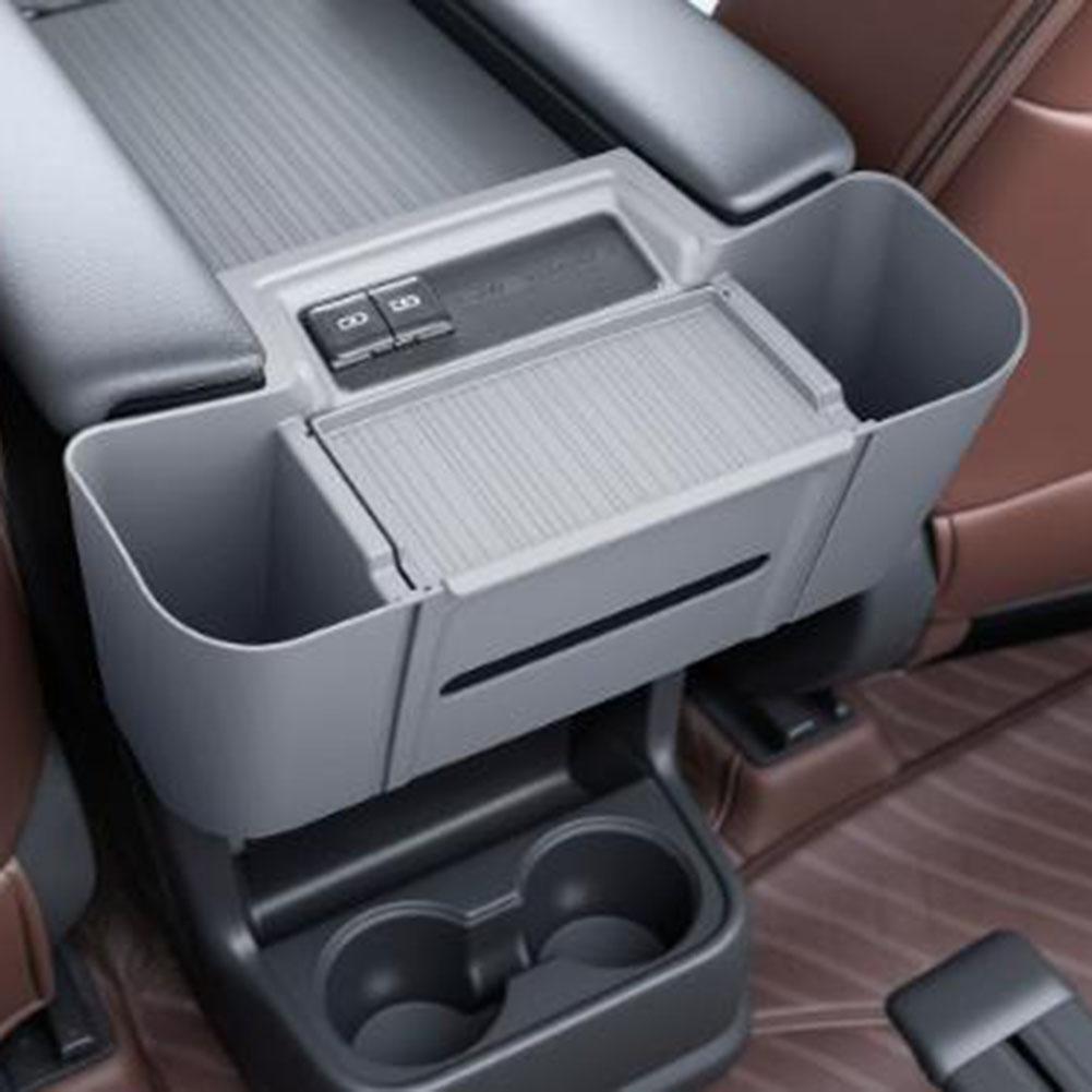 Rear Storage Tray Armrest Organizer Car Interior Storage Plastic Construction Flat Cover Stand Type Easy Installation