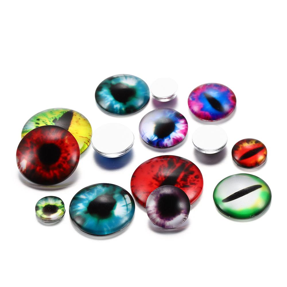 20 Piezas/lote Ojos de Dragón Ojo de Gato Juguetes Amuletos Redondos Manualidades 8-20 mm Cabujones de Vidrio Hechos a Mano Accesorios para Hacer Colgantes DIY