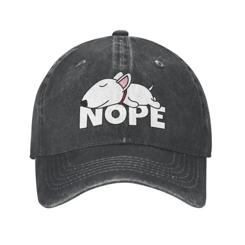 Custom Cotton Nope Bull Terrier Dog Baseball Cap Outdoor Women Men's Adjustable Dad Hat Autumn