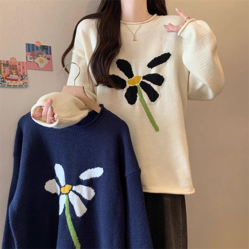 Sweater for Women Winter Thickened Pullover Warm Knitted Stretchy Long Sleeve Oversize Jumper Tops