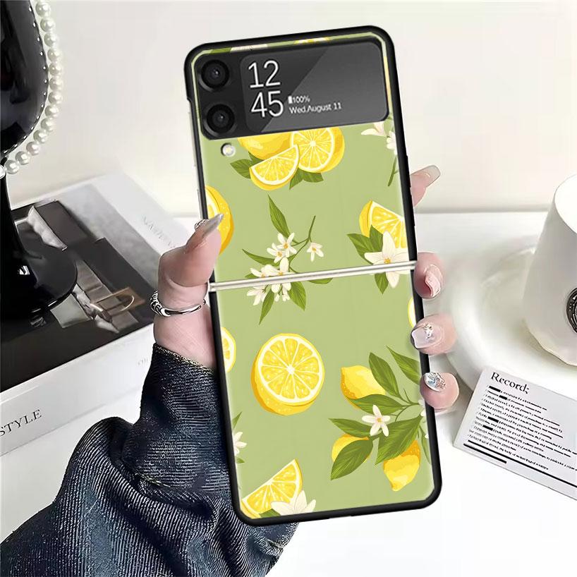 

Summer Fruits Lemon Cases For Samsung Galaxy Z Flip 4 5 6 7 3 Z Flip7 Flip6 Flip4 Flip5 Flip3 5G Hard Shockproof Fundas Cover Samsung Z Flip 7