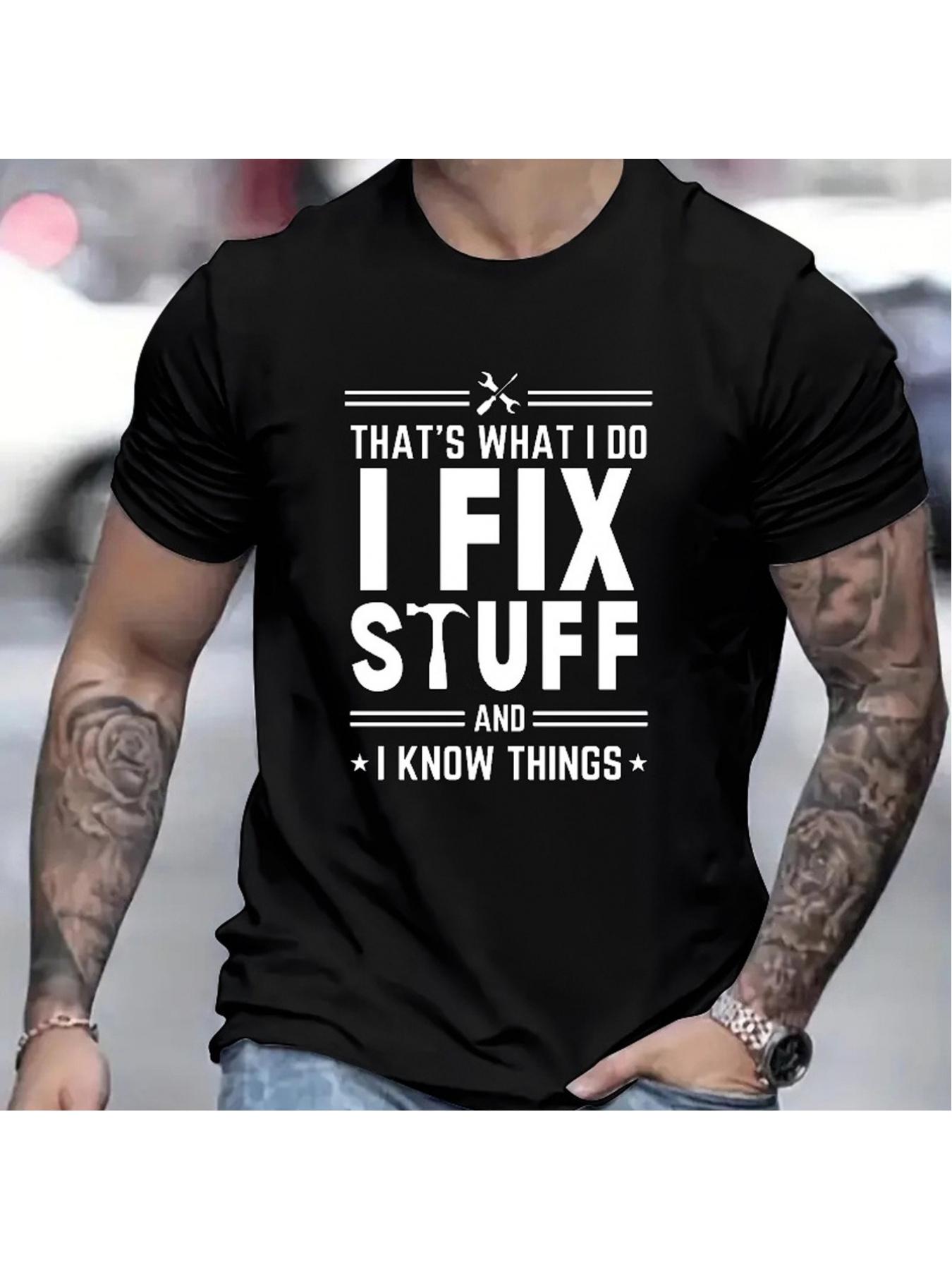 FIX STUFF Print Mens Stylish Graphic Print TShirt Comfortable Casual Wear With Eyecatching Designs Highquality Short S