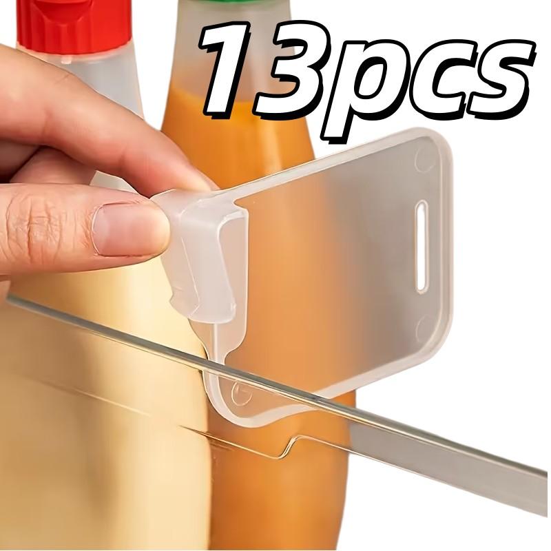13pcs Refrigerator Door Organizer Set – Adjustable Transparent Dividers, Space-Saving Storage