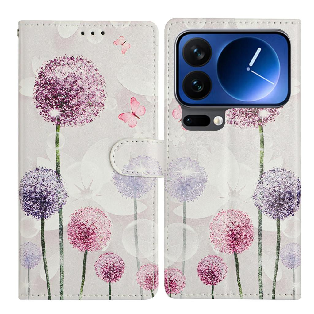 For Xiaomi 17 Pro Max Case Pattern Printing Wallet Stand Flip Leather Phone Cover with Strap