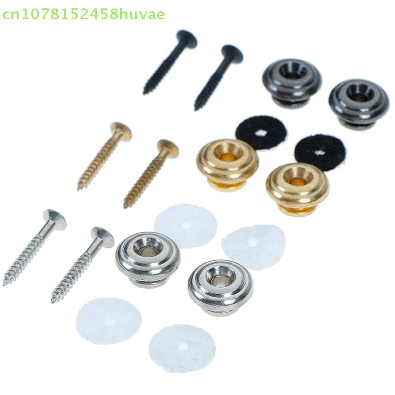 1 Pair Mushroom Head Guitar Strap Buttons Locks With Mounting Screws