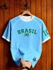 Maglietta da Calcio del Brasile Maglia da Calcio Stampa Retro Traspirante Asciugatura Rapida Allenamento Fan Sport Manica Corta Top Magliette Abbigliamento Chic