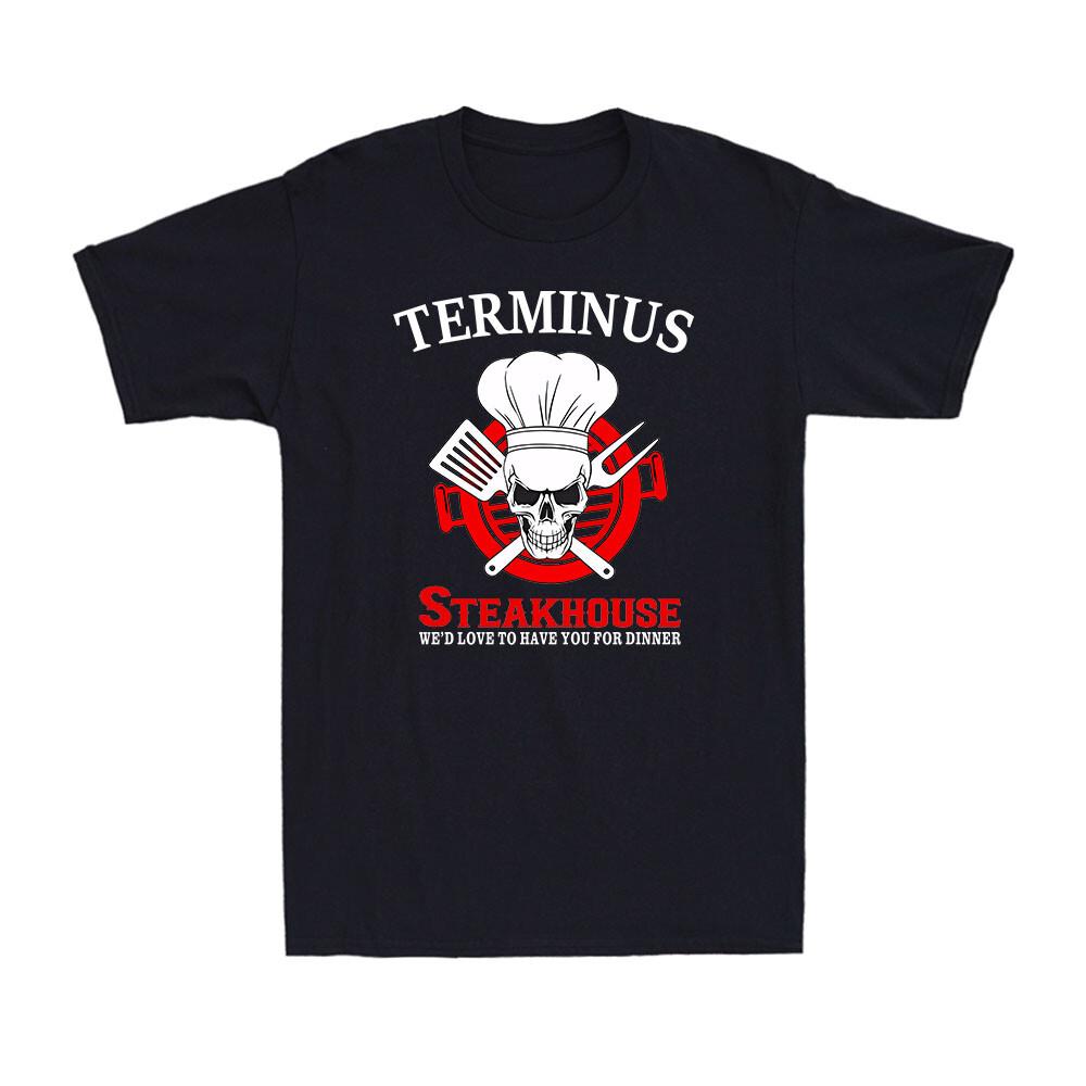 Terminus Steakhouse Funny Dead Roamers Walking Walkers Zombie Men s T-Shirt L