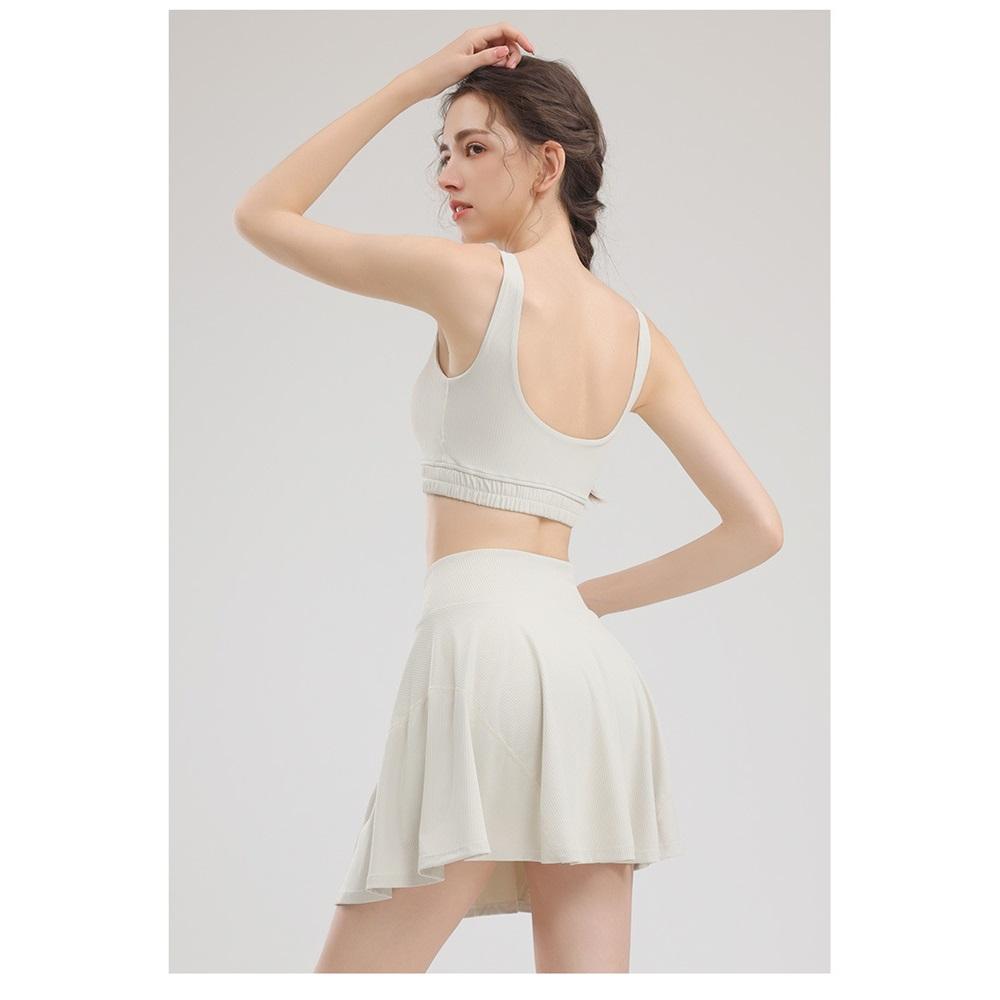 Sports Short Skirt Pants For Women In Summer, Anti Glare Outer Wear, Quick Drying Running, Fitness, Cycling Pants, Fake Two-piece Yoga Pants