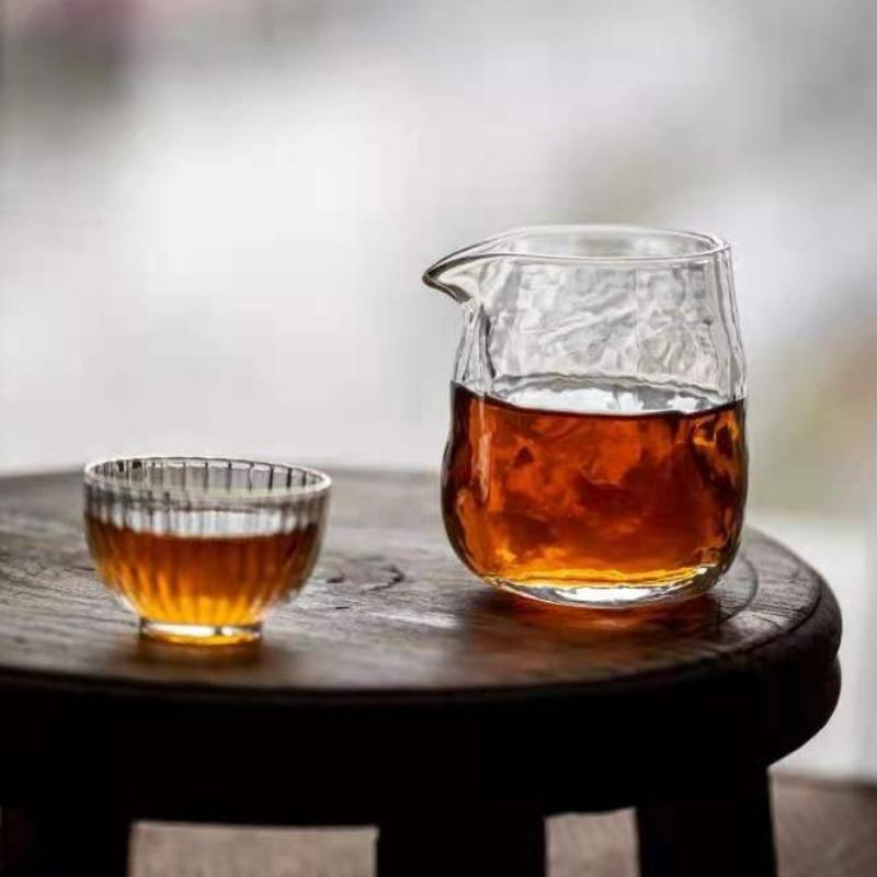 Transparent Hammer Patterned Tea Dispenser Kungfu Tea Cup Household Thicken Heat Resistant Tea Separator Teaware Accessories New