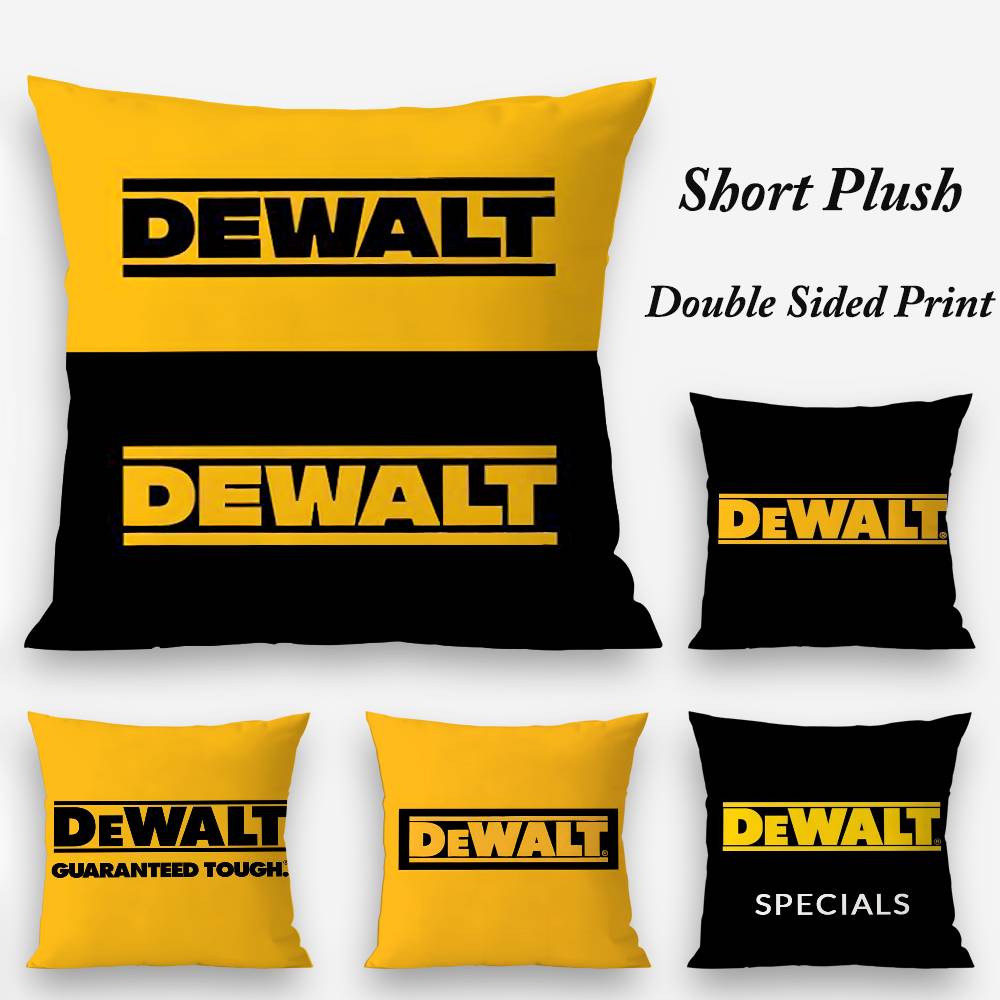 Tool Box D-DeWalt Pillow Case Plush Fabric Soft Double Sided Print Sofa Cushion Cover Throw Pillow Covers