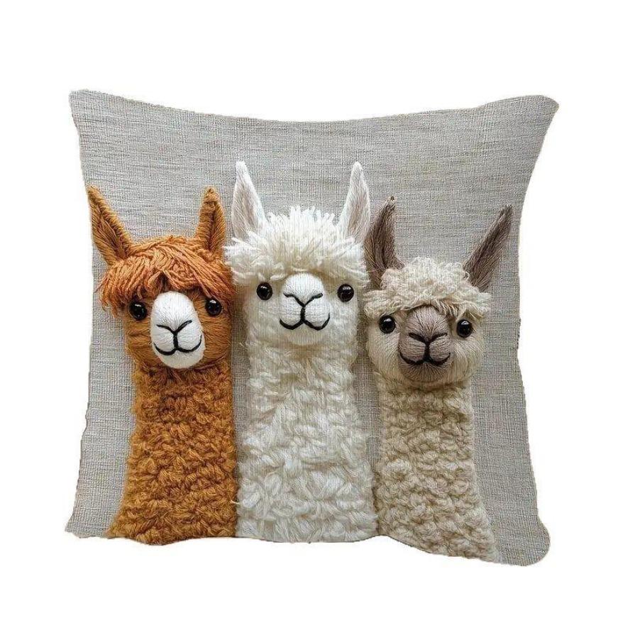 Modern Vintage Alpaca Print Zippered Pillowcase