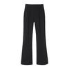 High-Waist Black Flared Pants for Women - Spring/Fall Slimming, Plus Size, Lightweight Front Slit Design