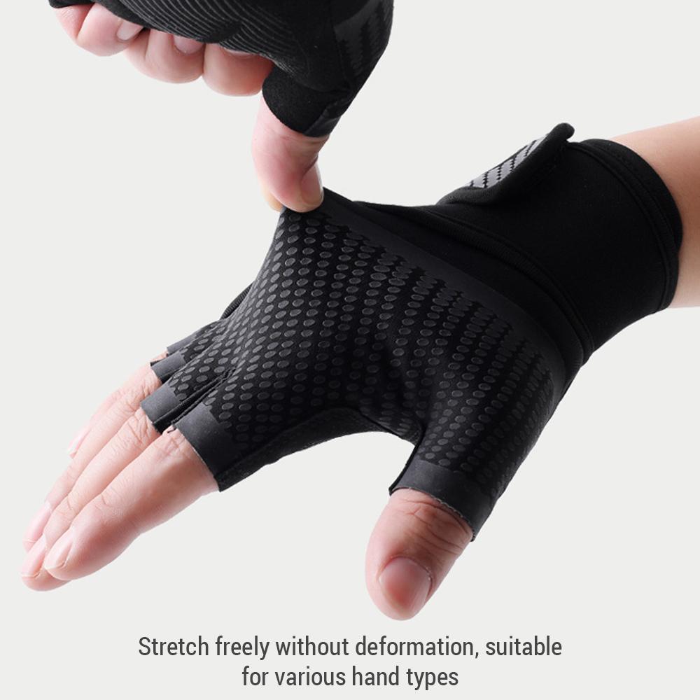 Дышащие перчатки без пальцев с полной защитой ладоней для занятий тяжелой атлетикой — фото 9