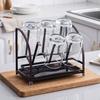 Cup Bottle Drying Rack with Removable Drip Tray Iron Storage Rack for Mugs Whiskey Glasses And Cups Anti-Rust Scratch-Resistant
