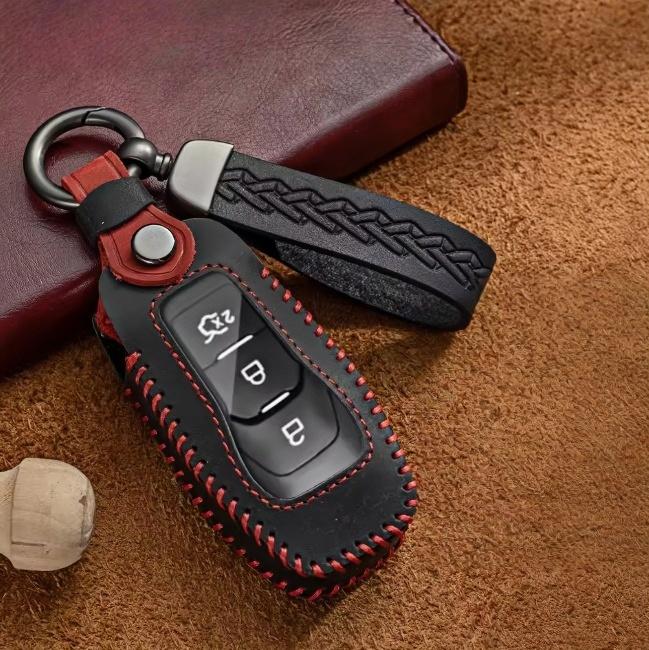 

3/4 Button Key Cover Case for Ford Fusion Mondeo Mustang F-150 Explorer Edge 2015 2016 2017 2018 Car Styling Key Protection Keychain коричневый