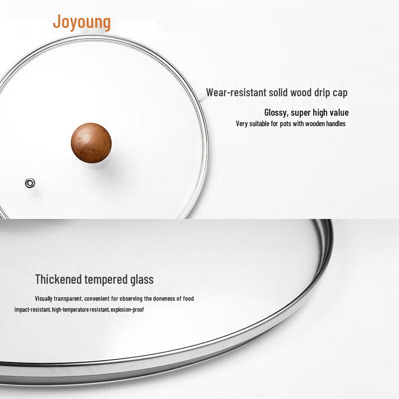 Joyoung Healthy Non-Coated Refined Iron Wok with Lid