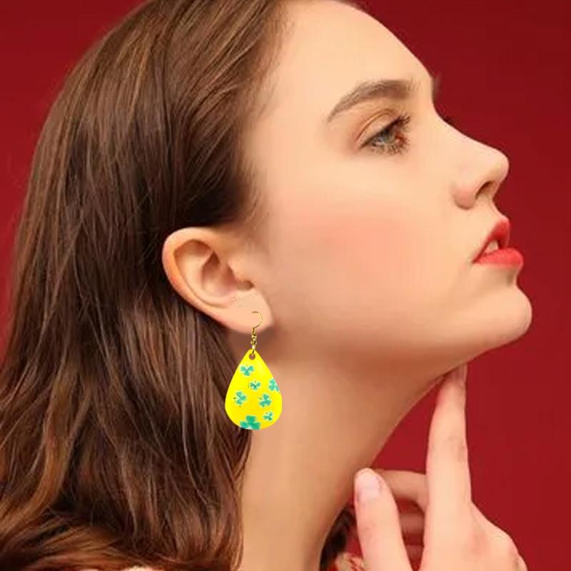 Ohrring Harzform Kleeblatt Ornament Silikonform Epoxidharz Gießen mit Loch für DIY Handwerk Schmuckherstellung Anhänger