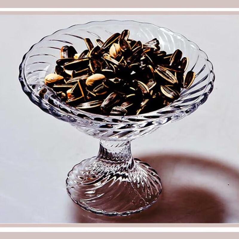 Fulaiwenci Crystal Glass High-Footed Fruit Bowl