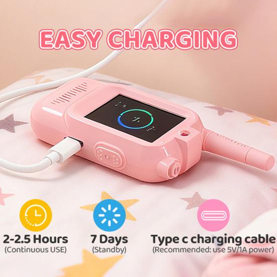 Video Walkie Talkies Toys Rechargeable Play House Toys for Kids Adjustable Lanyard Two-Way Video Call Device for Role Play & Parent-Child Interaction