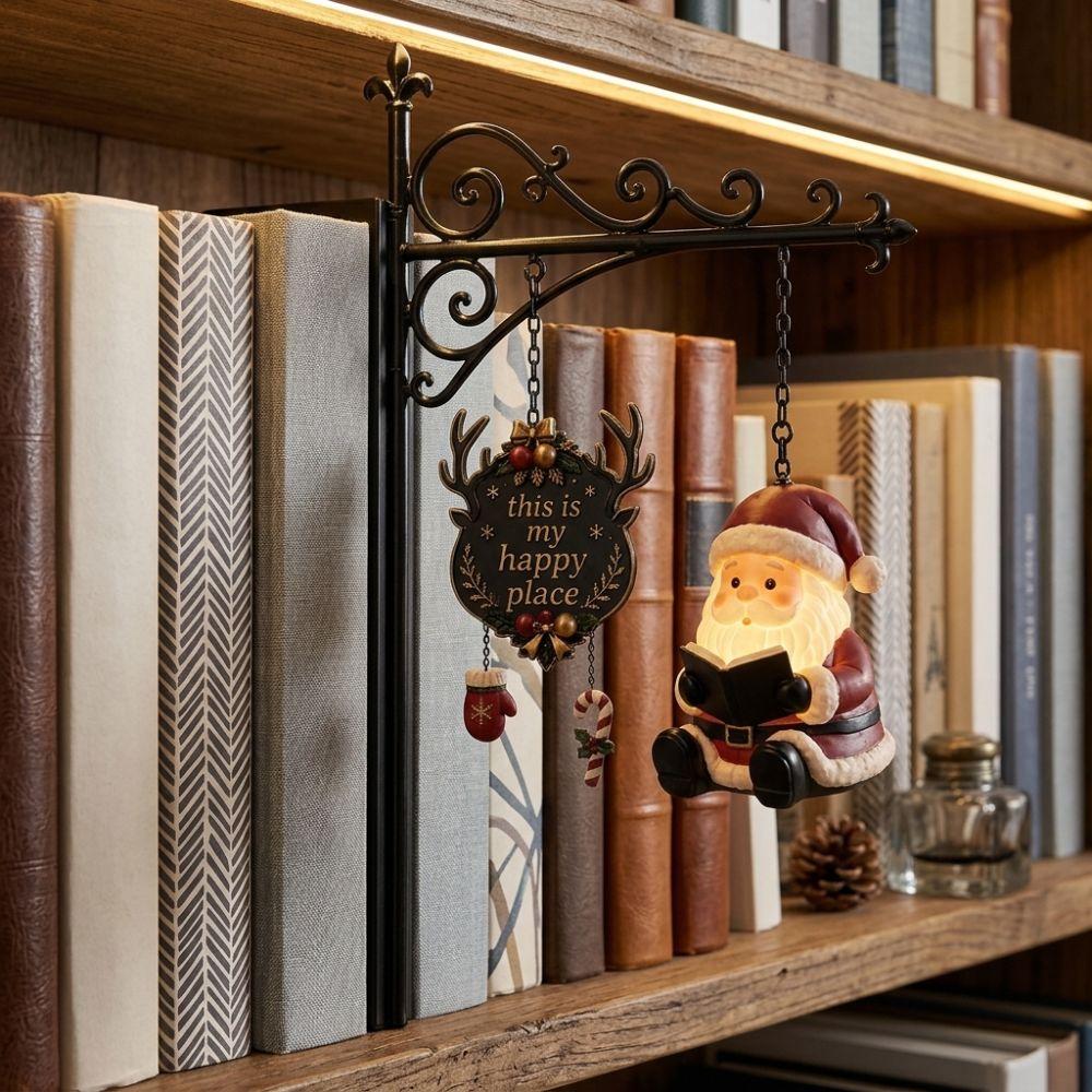 Santa Claus Christmas Bookshelf Lamp Snowman Elk Reading Lamp LED Library Lantern  Christmas