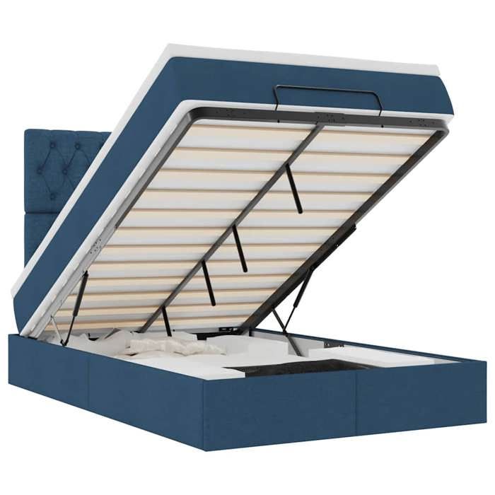 Maison Exclusive - Cadre de lit ottoman avec matelas bleu 120x200 cm tissu