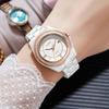 LIGE Damenuhr Armbanduhr Marke Keramik Vintage Lässig Mode Leuchtend Kalender Damenuhr Quarz Elegant Uhr+BOX