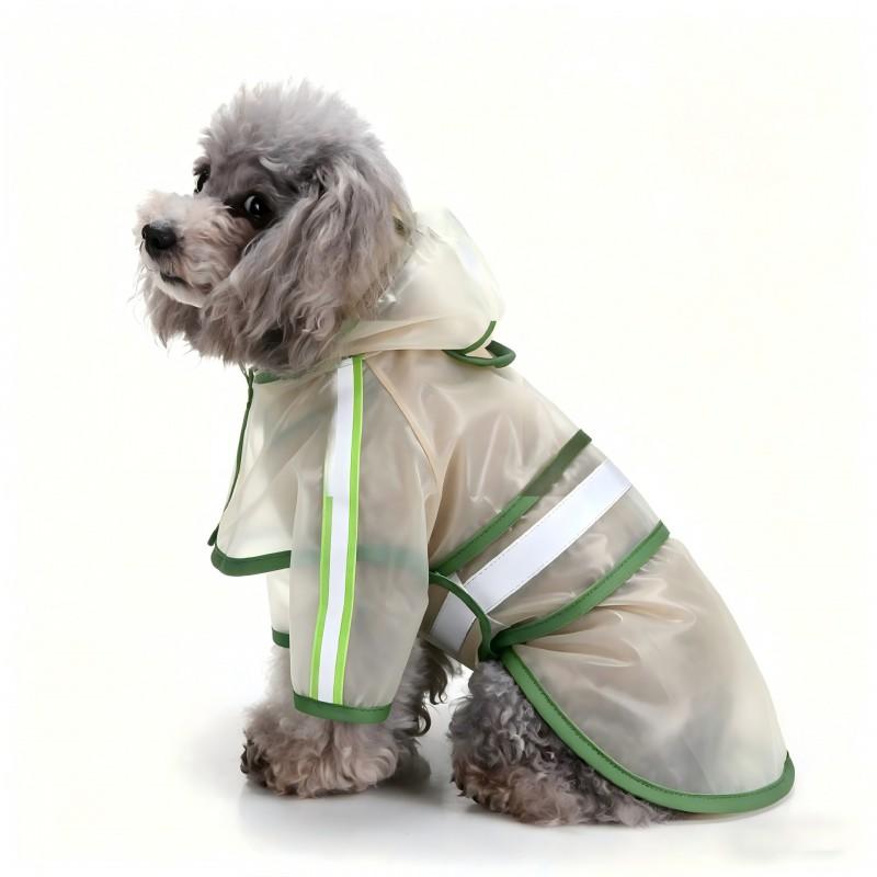 Full Coverage 4-Leg Dog Raincoat With Hood Waterproof PU Pet Rainwear Golden Retriever Poodle Small To Extra Large Breeds