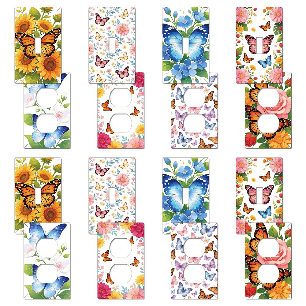 16 Pcs 8 Styles PVC Stickers Switch Stickers Butterfly 115x70mm 2pcs/style