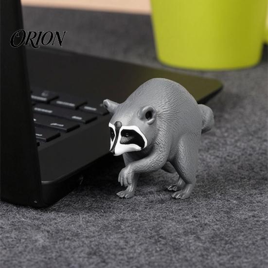 Desktop Office Accessories 3D Printed Racoon Figurine, Cute Raccoon Statue, Funny Desk Buddy, Small Room Ornaments Animal Collectible Figure for Home