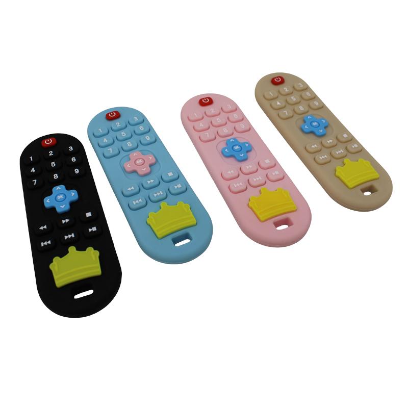 Infant remote control teether baby anti-eating hand teething stick cartoon soothing toys cognitive plaything