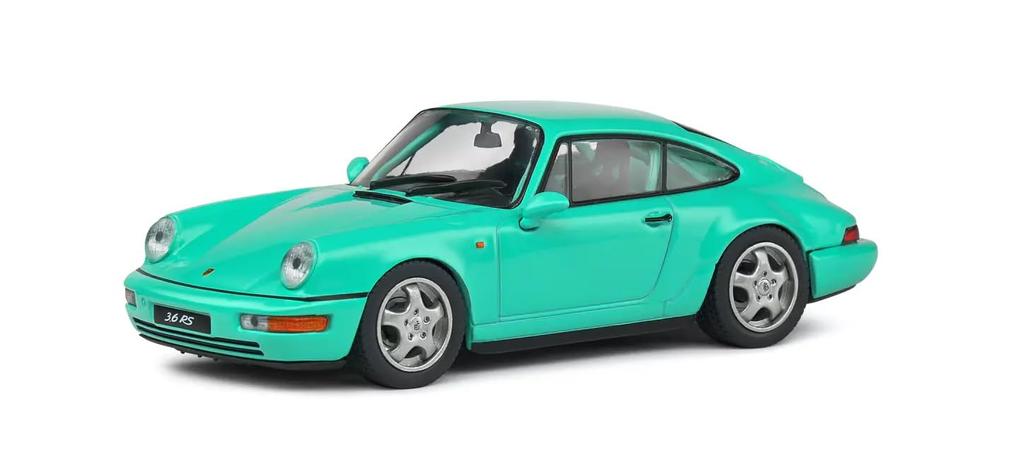Solido Porsche 911 964 RS Diecast Car Scale Clubsport Coupe 1994 1/43 (Light Green) [Used]