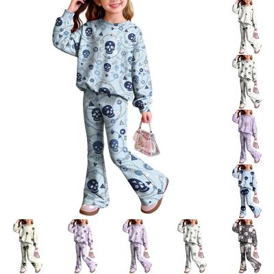 Kids Casual Long Sleeve Top and Pants 2-Piece Outfit Set for Boys and Girls