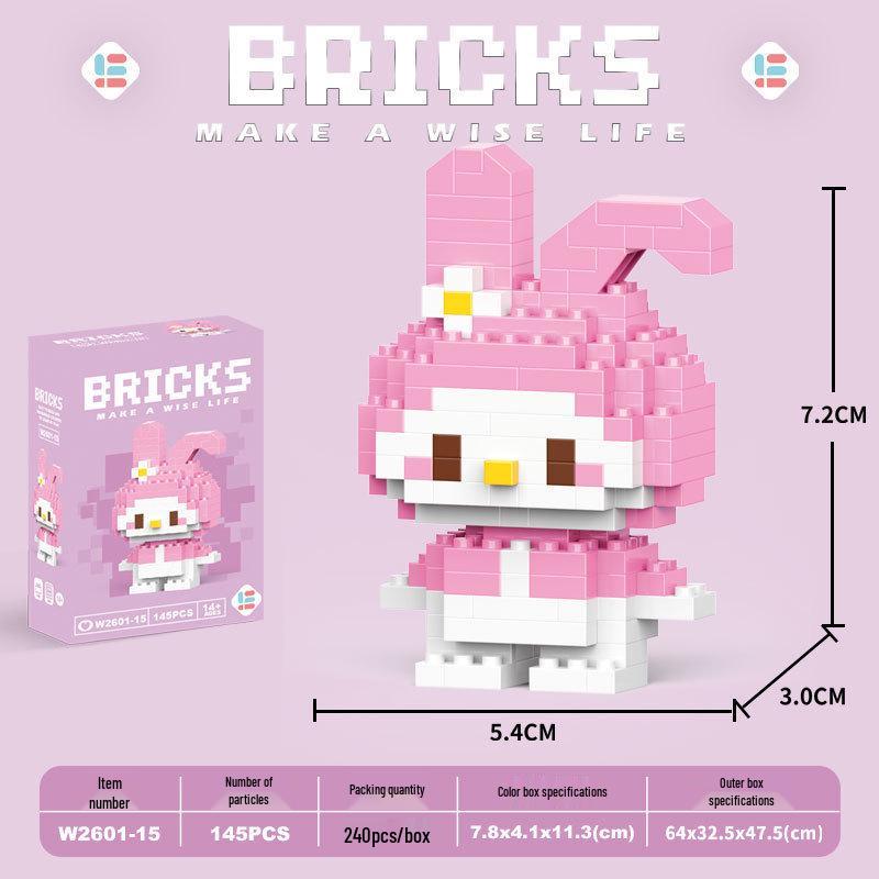 Children's Cartoon Building Blocks Set - Micro-Particle Assembly Girl Toy Gift